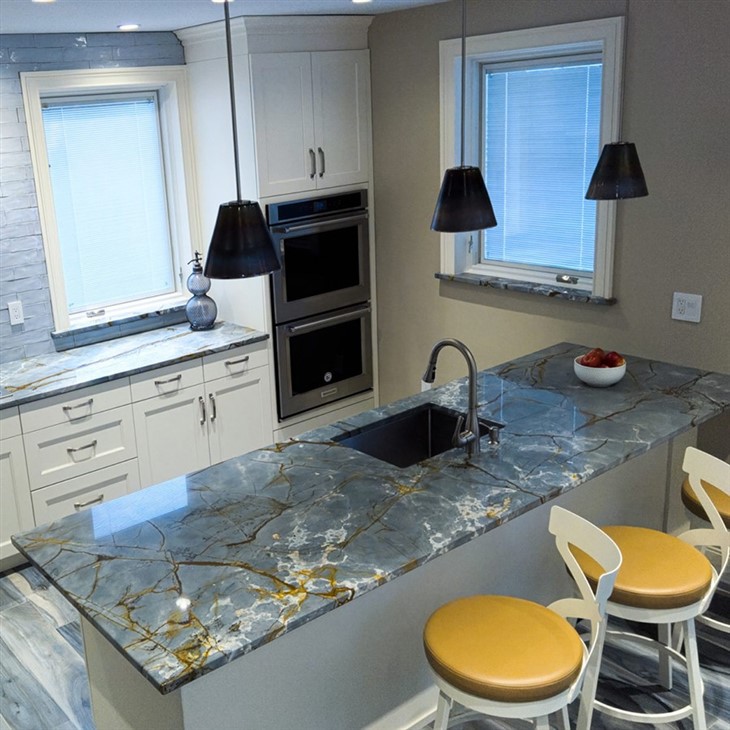 Roma Blue Quartzite Kitchen 2