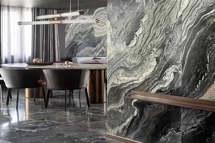 Verde Cipollino Marble Wall